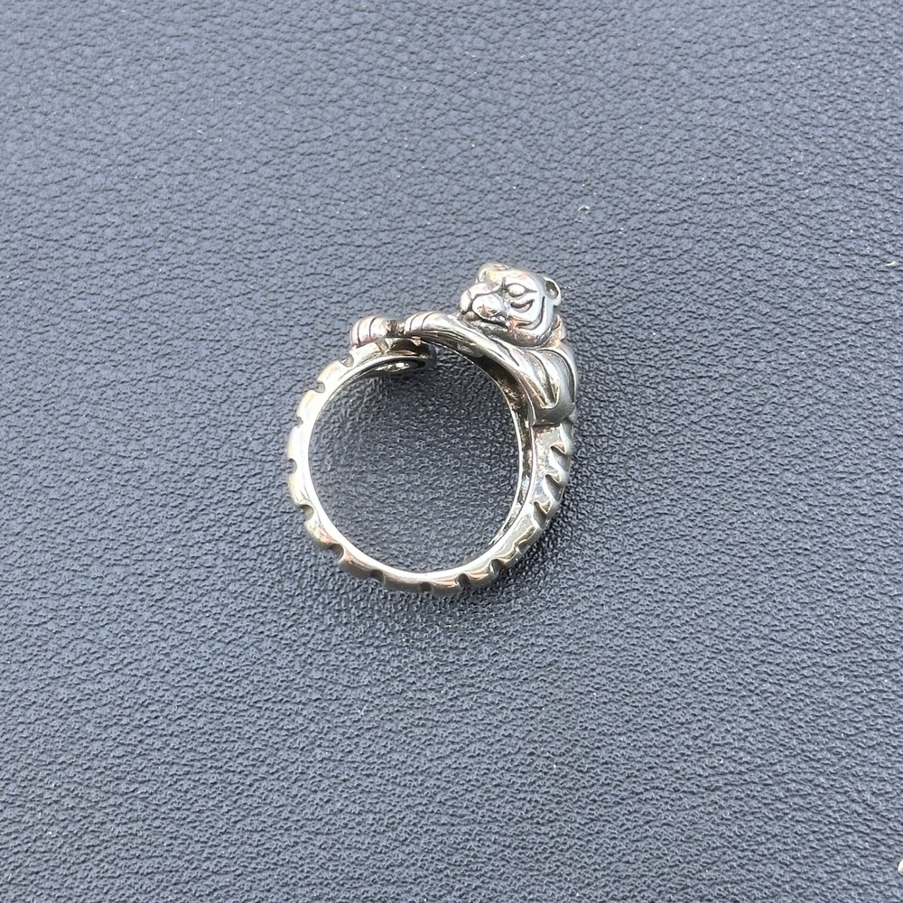 Tiger Ring 925 Sterling Silver for Men Women Retro Punk Biker Ring Adjustable J - Picture 2 of 10